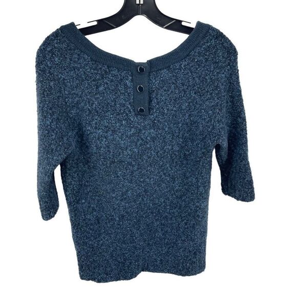 Moda International Womens Half Sleeve Sweater Acrylic Wool Navy Blue Size Large - Picture 9 of 9